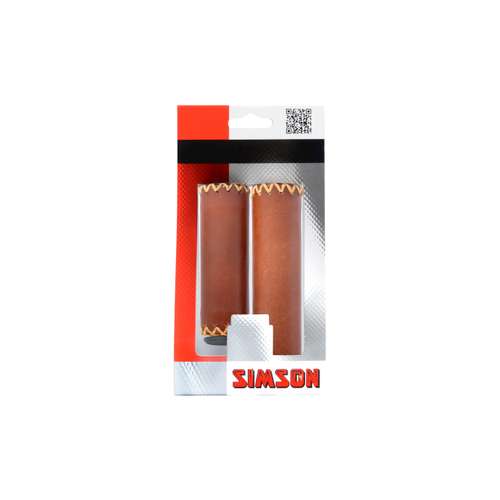 Simson handvat leder voor draaischakelaar bruin