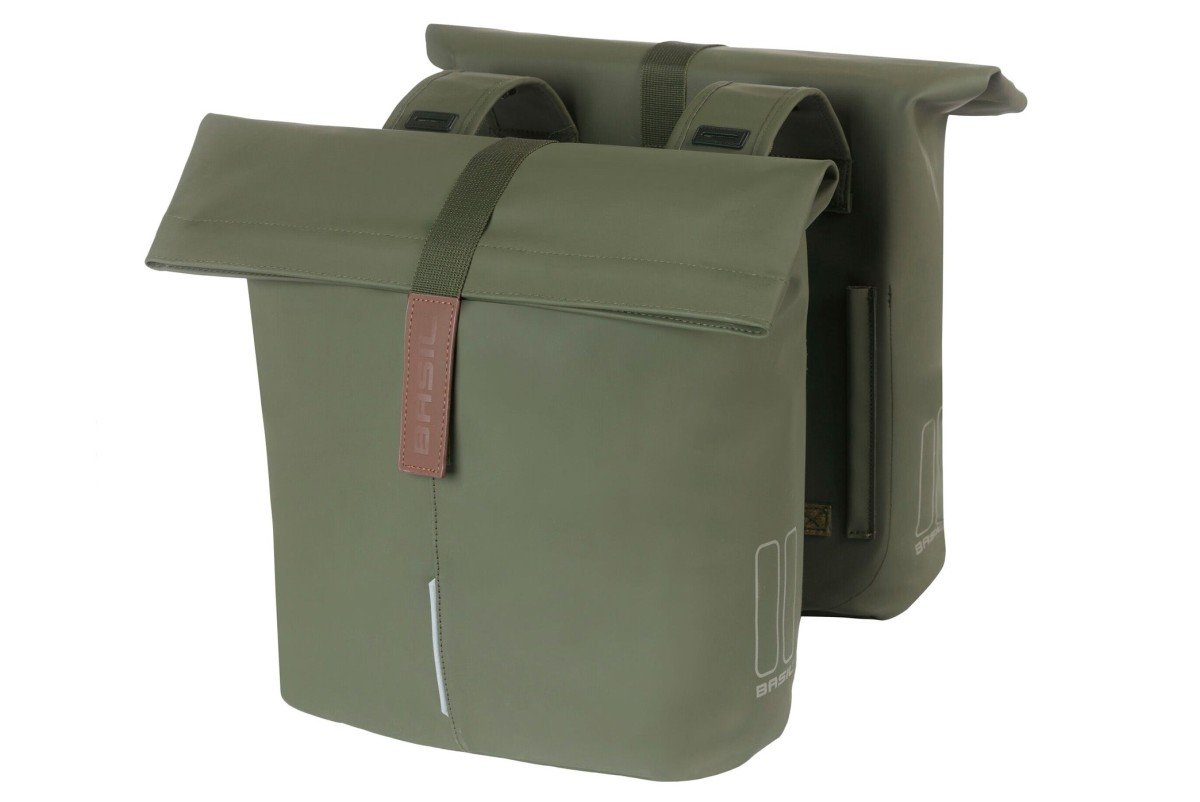Basil fietstas dubbel City moss green 28-32L